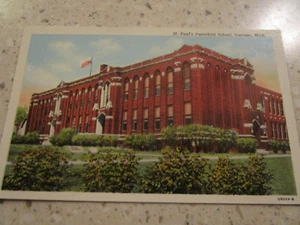 Vtg St. Paul's Parochial School Owosso MI MIchigan Postcard PC Unused - Imagen 1 de 1