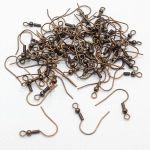 1000 pcs Bronze Fish French Earring Hook Coil Earwire Ear Wire Jewelry Finding - Picture 1 of 8