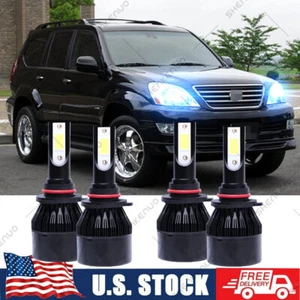 For Lexus GX470 2003-2009 - 8000K LED Headlight High & Low Beam Bulbs Qty4 - Picture 1 of 12