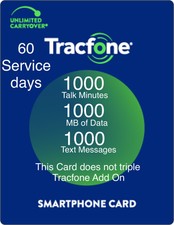 TracFone Refill Card 1000 Minutes/ 1000 Text/ 1GB Data 60 Service Days Plan