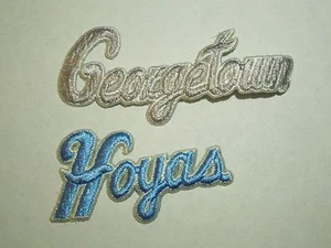 2 Georgetown University Hoyas Patches- 1 "Georgetown" & 1 "Hoyas" --Lot #4 - Picture 1 of 5