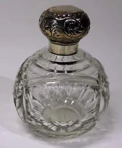 Antique large silver topped scent bottle 1906 in well above average condition - Picture 1 of 14