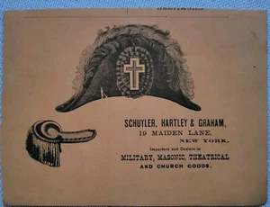 1871 Schuyler Hartley & Graham  NY military masonic theatrical church goods ad  - Picture 1 of 1