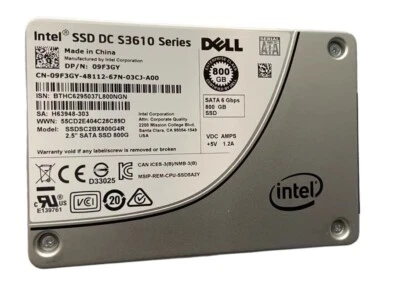 Intel S3610 800GB DELL SSD 2.5" SATA Solid State Drive SSDSC2BX800G4R 09F3GY - Image 1 of 4