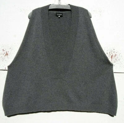 Eskandar MID GRAY Cashmere A-line Deep V-neck  Sweater Vest O/S $1895 - Image 1 of 2