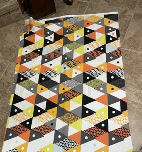 Ikea Triangle Fabric Ikea ~1 Yard Cotton Med Weight Salander Design Orange Black - Picture 1 of 9