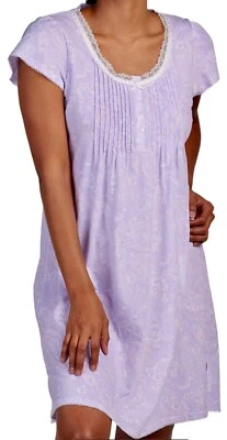 Vestido de noite Miss Elaine de seda Henley tamanho XL - Estampa lilás - Novo - Imagem 1 de 2