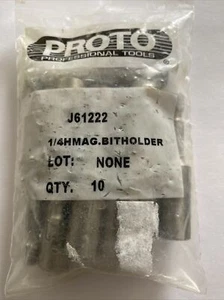 (10) PROTO J61222 1/4" DRIVE MAGNETIC BIT HOLDER , 1/4" HEX , FREE SHIPPING!!! - Picture 1 of 2
