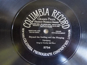 Early Columbia Record Grand Prize-No.3754-Stanley & Burr-One Sided 78 RPM 1907 - Bild 1 von 3