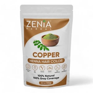 Zenia Organic Henna Hair Color Dye COPPER 100g - Picture 1 of 1