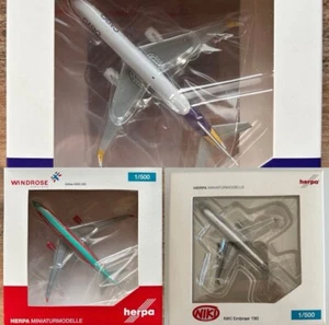Herpa 1/500 lotto Airbus Boeing Embraer - Foto 1 di 4