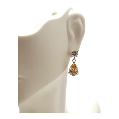 RSE 925 Sterling Silver Pear Teardrop Morganite Gemstone Dangle Drop Earrings - Image 1 of 4