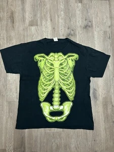 FOTL Holiday Black Skeleton Costume Graphic Halloween Round Neck T-Shirt XL Mens - Picture 1 of 6