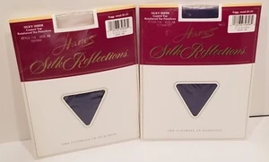 2 pair Hanes Silk Reflections Silky Sheer Ctrl. top Reinf. toe Denimn Sz AB - Picture 1 of 4