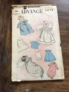 ADVANCE Vintage Sewing Pattern 5879 Baby Layette Uncut - Picture 1 of 2