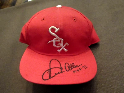 RICHIE DICK ALLEN MVP 72 WHITE SOX PHILLIES SIGNED AUTO VINTAGE ROMAN CAP PSADNA - Image 1 of 4