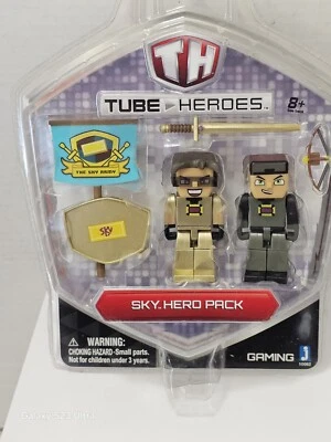 Tube Heroes Sky Hero Pack Figura Paquete de 2 Figuras RARO NUEVO Estilo Minecraft Foto 1 de 4
