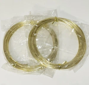 Aluminum Craft Wire Gold Tone 1.5mm Lot of 2 Coils 20 Foot Each Total 40 Feet - Picture 1 of 6