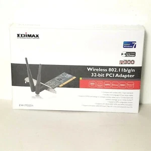 Edimax Wireless 802.11 b/g/n 32-bit PCI Adapter EW-7722In New Factory Sealed - Picture 1 of 7