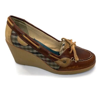 Tacones de cuña Sperry Top-Sider azul a cuadros "Goldfish" talla 8,5 Foto 1 de 4