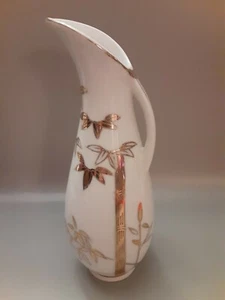 Vintage Krug Knospe Vase weiß mit Gold Bambus Design 7,25" Japan - Bild 1 von 7