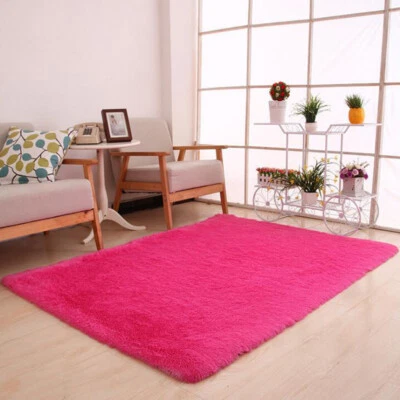 Shaggy Rug Anti-Slip Large Fluffy Rug Super Soft Living Room Bedroom Carpet Mat✔ - Image 1 of 4