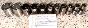RARE 11PC MIXED CRAFTSMAN/CRAFTSMAN INDUSTRIAL 1/2 IN DRIVE SAE SOCKET 6 PT USA - Picture 1 of 7