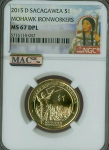 2015 D SACAJAWEA IRONWORK'S DOLLAR NGC MS67 DPL MAC SPOTLESS - Picture 1 of 2