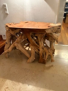 Tischkonsole Teak-Wurzelholz Unikat, aus Baumwurzel, - Bild 1 von 4