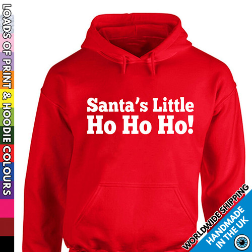 RHUDE Felpa con cappuccio adulti Babbo Natale Little Ho Ho Ho • Maglione natalizio maleducato divertente festa di Natale