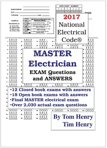 2017 Master Electrician Exam Questions and Answers workbook by Tom Henry - Imagen 1 de 4
