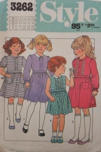 Style 3262 Sewing pattern Child Girls Front Pleat bodice gathered Dress 2-6yrs - Picture 1 of 10