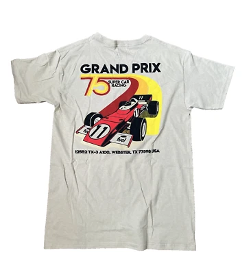 NUEVA GRAN PREMIO Camisa de Carreras Tostada Para Hombre Estampado Gráfico Texas Super Car 75 Pista M Foto 1 de 4