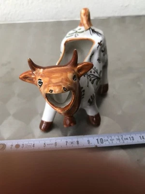 Ancien pot à lait VACHE  faïence  N° 320 LA FAIENCERIE PEINT A LA MAIN TB Etat - Photo 1/4