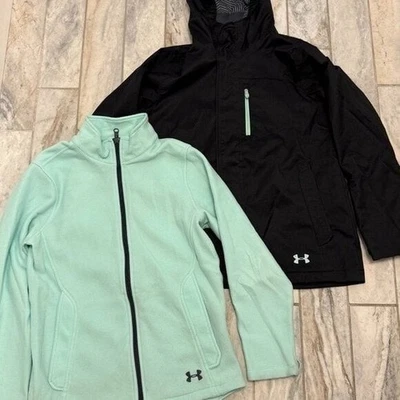 Under Armour Niñas Jóvenes Grande Negro Infared Coldgear 3 en 1 Chaquetas Storm Foto 1 de 4