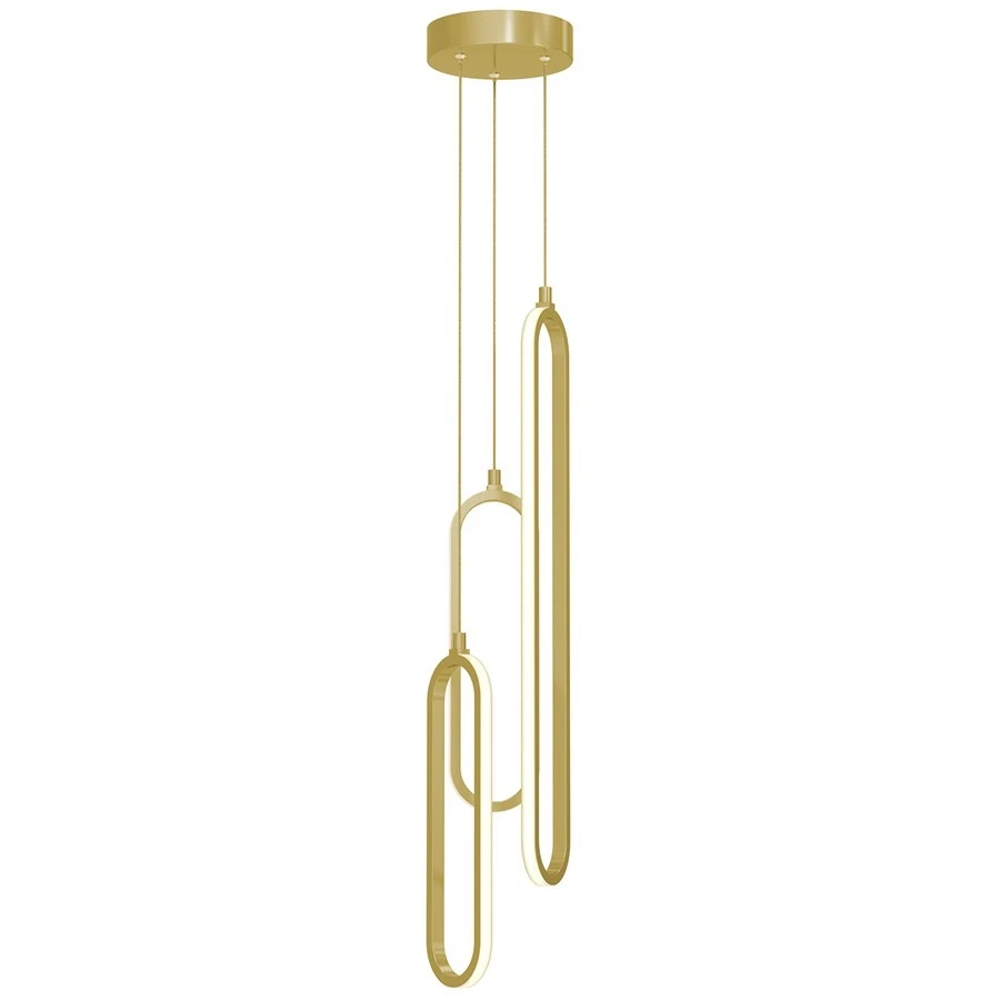 AFX Lting Sienna 3-Lt LED Pendant, Gold/White - SIEP99LAJD1GDRND3 - Image 1 of 1