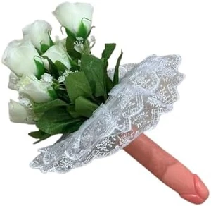 Addio Al Nubilato Bouquet Di Fiori Finti, Mazzo Di Rose Bianche per La Sposa - G - Foto 1 di 12