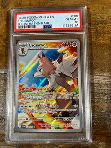 POKEMON 2025 Journey Together Illustration Rare LYCANROC #166 PSA 10 Gem Mint - Picture 1 of 2