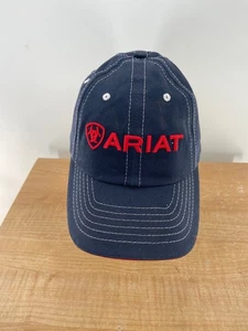Ariat Hat Men's Adjustable Navy Blue Red Logo Cotton Baseball Cap - Picture 1 of 5