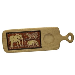 Simplicity Georges Briard Holz Käsebrett Nilpferd Elefant Fliese Vintage 20 getragen - Bild 1 von 10