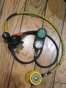 US Divers Aqualung Conshelf 21 regulator set scuba diving first second 2 gauge - Picture 1 of 8