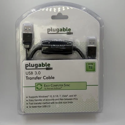 Plugable USB 3.0 Transfer Cable, Unlimited Use, Transfer Data Between 2 Windows - Image 1 of 2
