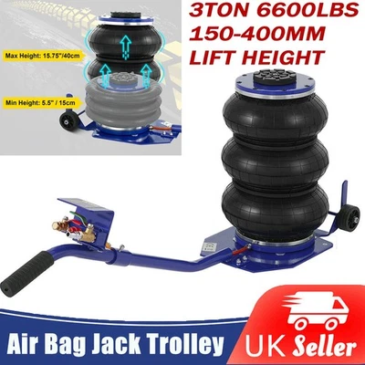 Triple Bag Air Jack 3 Ton/6600 lbs Pneumatic Jack for Car SUV Lifting Lift Blue - Image 1 of 4