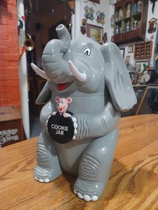 Tarro de galletas Fundamentals Too Ltd original de colección 1999 elefante ratón ¡Sonido funciona! - Imagen 1 de 15