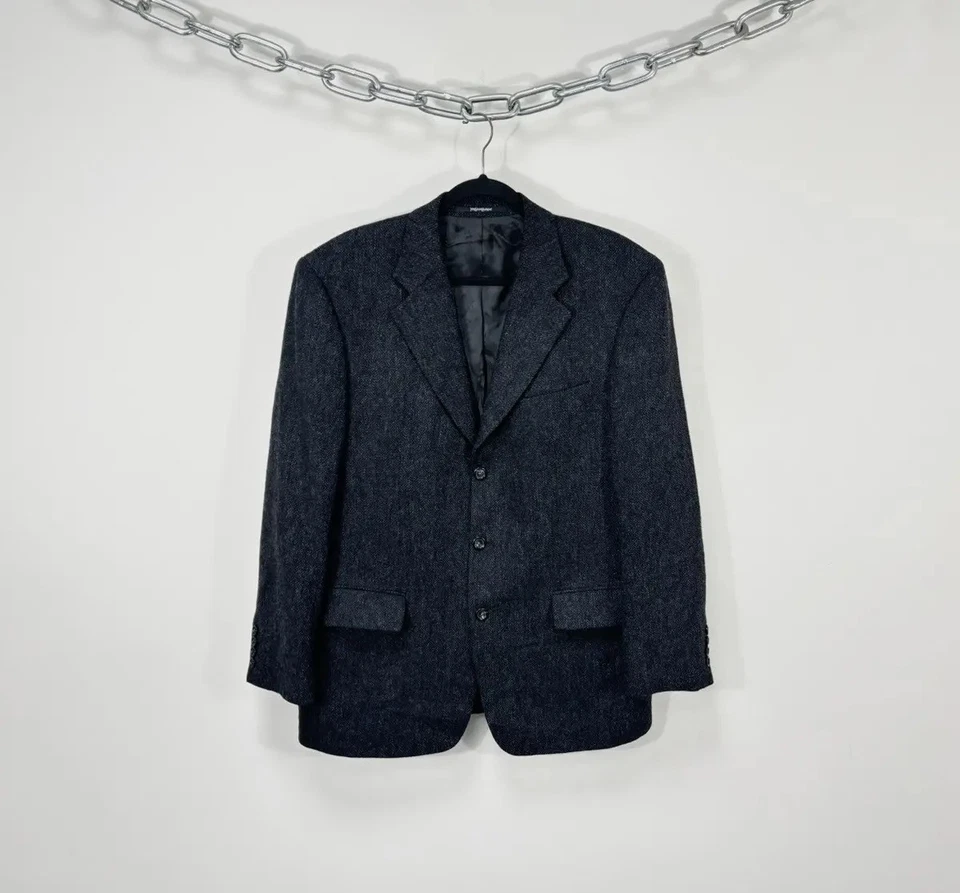 Vintage Yves Saint Laurent Men’s 3-Buttons Gray Wool Alpaca Blazer Jacket 52 - Image 1 of 4