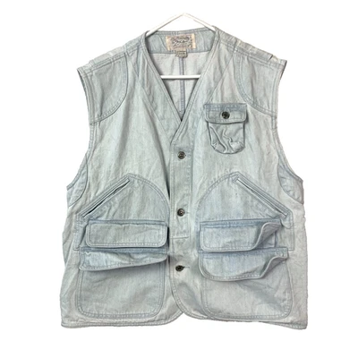 Chaleco Chaleco de Pesca Vintage Años 90 Polo Ralph Lauren Denim Ligero Botón Pecho 47" Foto 1 de 4