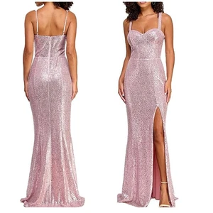 Trixxi Formal Gown 5 Juniors Pink Sequin Prom Evening Dress Special Occasion New - Picture 1 of 14