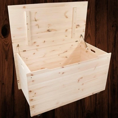 XXLarge Wooden Storage Trunk Toy Box Bedroom Chest / Unpainted Pine To Decorate - Image 1 of 4