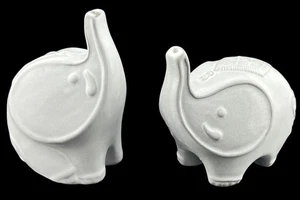 Jonathan Adler Utopia Elefant Salz & Pfeffer Set hellgrau Keramik 4" süß - Bild 1 von 6