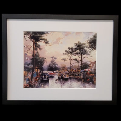 Thomas Kinkade "Carmel Sunset on Ocean" Firmado en la Impresión Enmarcado Impresión Mate Foto 1 de 4